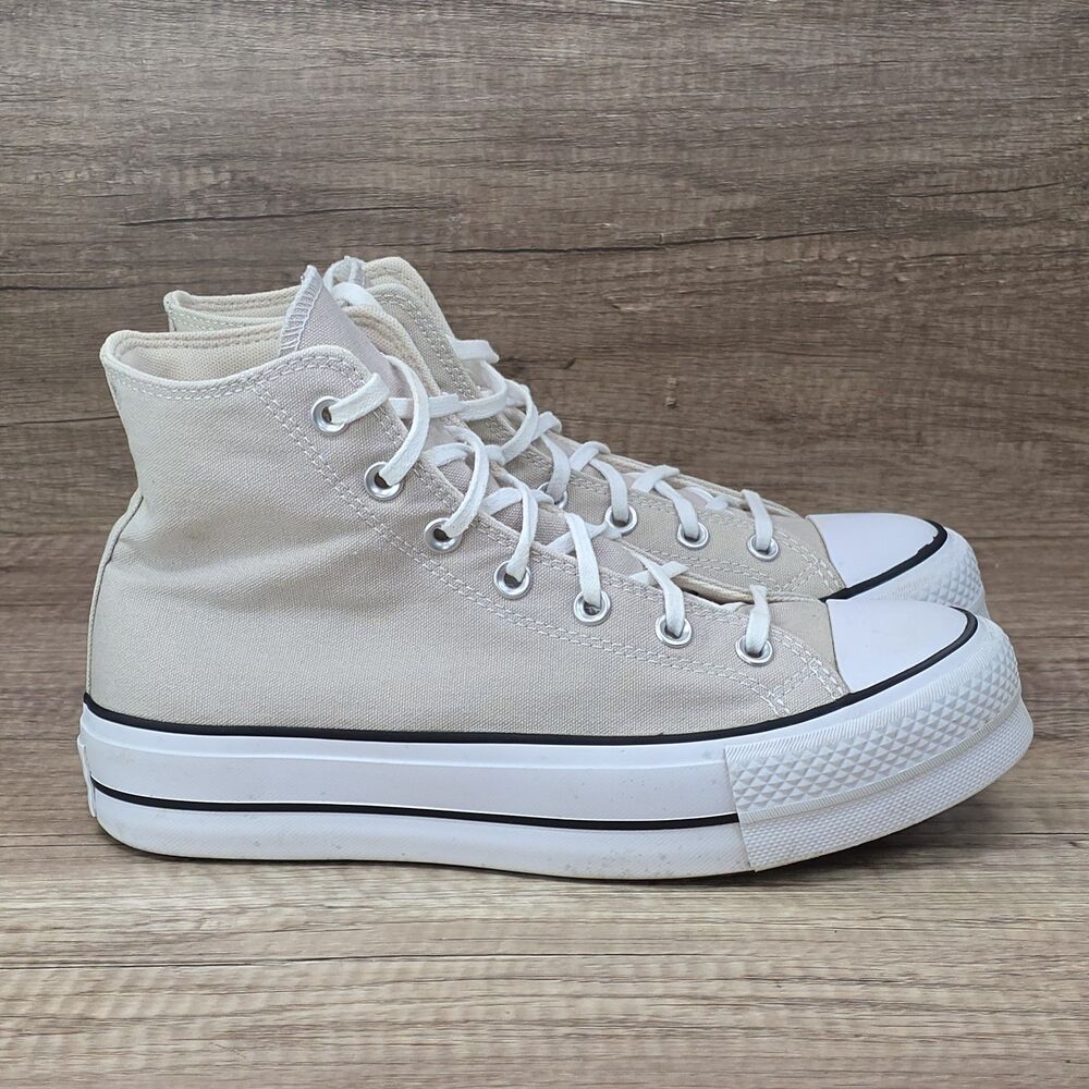 Converse Chuck Taylor All Star Lift High Women's Size 9 Tan White Platform Shoes